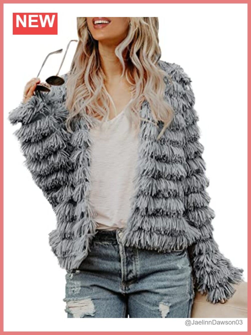 Faux Fur Open Front Cardigan Shaggy Jacket Coat